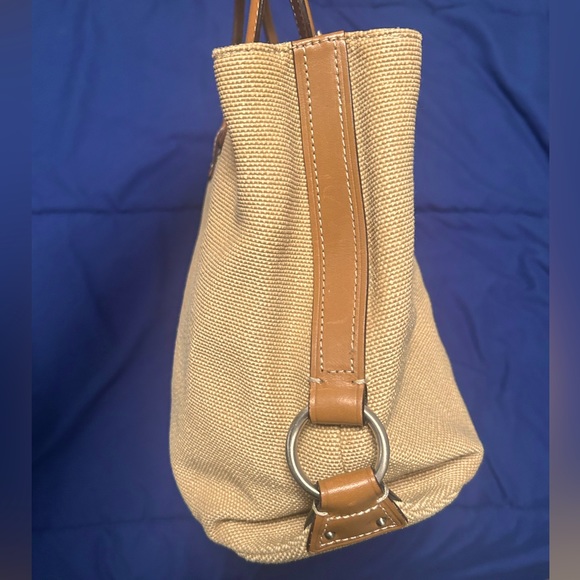 Vintage Fossil woven tan satchel handbag - Picture 2 of 7